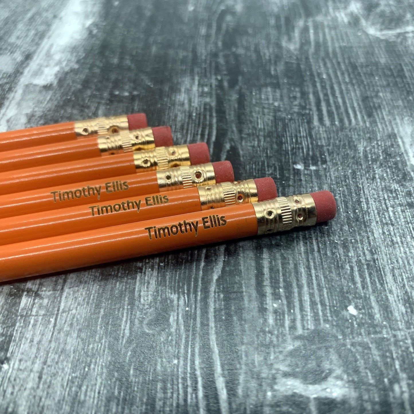 Personalized Engraved Orange #2 Pencils