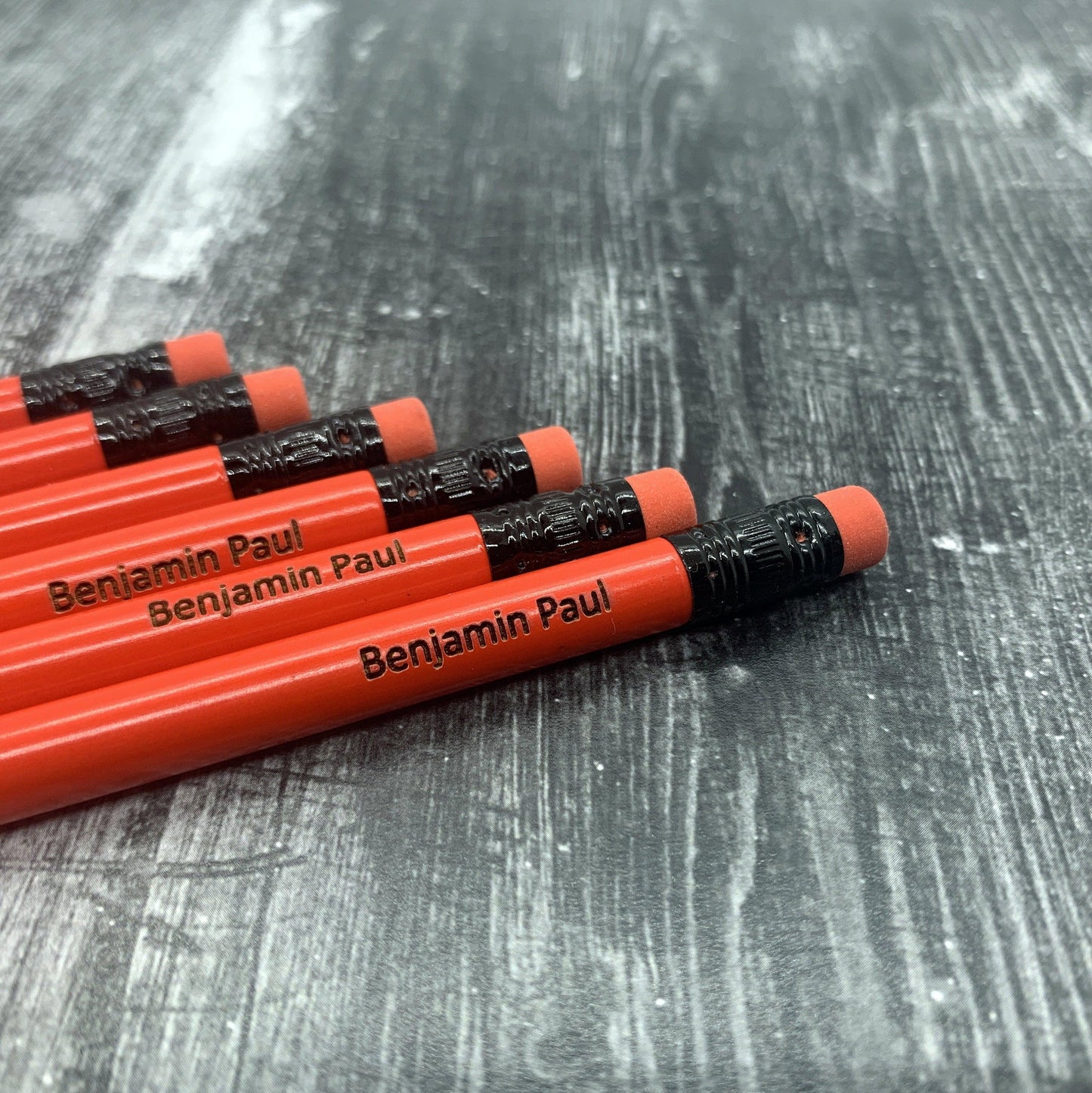 Personalized Engraved Neon Red #2 Pencils