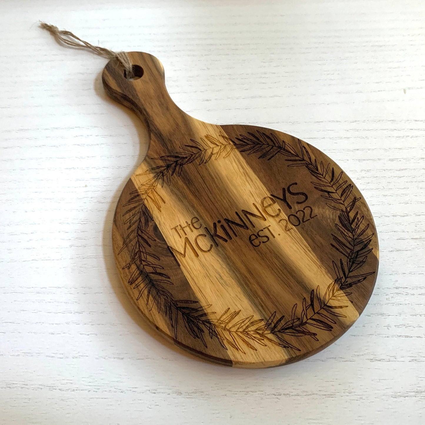 Custom Wooden Engraved Round Charcuterie Board