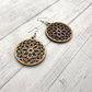Wood Mandala Round Earrings